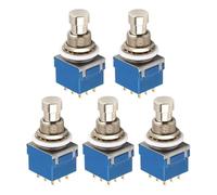 Lot de 5 boutons de verrouillage à 9 broches - Bouton poussoir - Pédale d'effet guitare - Interrupteur à pied 3PDT - True Bypass - Facile à utiliser