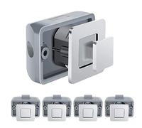 Lot de 5 boutons de verrouillage carrés à bouton-poussoir en alliage de zinc pour bateau, yacht, camping-car, caravane, camping-car