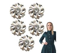 Lot de 5 boutons décoratifs en strass pour costume, chemise, smoking