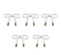 Lot de 5 boutons en métal de 15/18/23 mm, boutons vintage en forme de nœud papillon, loisirs créatifs, décoration de créateur, fournitures de couture (23 mm, blanc) jolis et astucieux