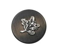 Lot de 5 boutons plats en métal doré et bronze de qualité supérieure - Motif feuille de chêne - Fabriqués en Allemagne - 20 mm