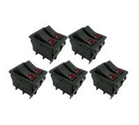 Lot de 5 boutons poussoirs à bascule 250 V 16 A pour radiateurs remplis d'huile et radiateurs d'appoint (noir)