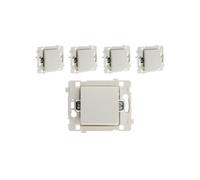 Zenitech - Lot de 5 boutons poussoirs Clarys - bornes automatiques blanc G