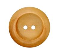 Lot de 5 boutons ronds en bois naturel à 2 trous avec finition lisse, respectueux de l'environnement, pour couture, loisirs créatifs, vêtements, tricot et projets de bricolage - 25 mm (40 L)