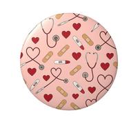 Lot de 5 boutons ronds laminés avec finition brillante et fermeture à épingle sécurisée, 6 cm