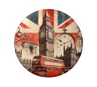 Lot de 5 boutons ronds laminés Collage-Icons-Of-London de 6 cm avec finition brillante et fermeture à épingle sécurisée
