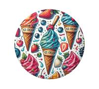 Lot de 5 boutons ronds laminés de couleur crème glacée de 6 cm avec finition brillante et fermeture à épingle sécurisée