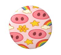 Lot de 5 boutons ronds laminés en forme de nez de cochon 6 cm avec finition brillante
