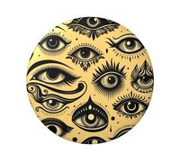 Lot de 5 boutons ronds laminés jaunes magiques de 6 cm avec finition brillante et épingle sécurisée