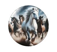 Lot de 5 boutons ronds laminés Motif cheval du désert Sable tempête 6 cm