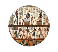 Lot de 5 boutons ronds laminés Motif hiéroglyphes égyptiens anciens 6 cm