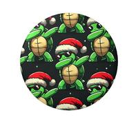 Lot de 5 boutons ronds laminés Motif tortues mignonnes de Noël 6 cm