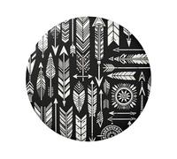 Lot de 5 boutons ronds laminés Motif tribal-Arrows-Hipster-Aztec 6 cm