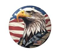 Lot de 5 boutons ronds laminés pour la fête des anciens combattants de 6 cm avec finition brillante et fermeture à épingle sécurisée