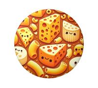 Lot de 5 boutons ronds laminés pour macaronis, fromage, macaronis, 6 cm, avec finition brillante et épingle sécurisée