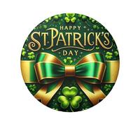 Lot de 5 boutons ronds laminés St.Patrick's-Shining-Clover de 6 cm avec finition brillante et fermeture à épingle sécurisée