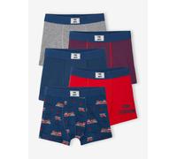 VERTBAUDET 5 Boxers Stretch Pompiers Garçon en Coton Bio Bleu océan 12A