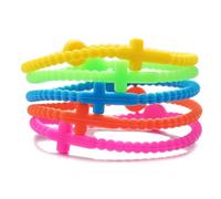 Lot de 5 bracelets chrétiens en silicone pour homme et femme - Que ferait Jésus ? Bracelets religieux en caoutchouc