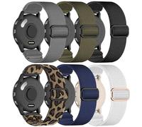 Lot de 5 bracelets de montre compatibles avec Vivoactive 4S/Venu 2S/Venu 3S/Vivomove 3S, 18 mm en nylon extensible pour Garmin Forerunner 265S/255S Bracelet de rechange à dégagement rapide