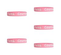 Lot de 5 Bracelets en Silicone, Ruban Rose Sensibilisation Cancer du Sein, Bracelet Commémoratif Octobre Rose, Bracelets de Sensibilisation au Cancer du Sein RoseRuban Accessory, Espoir Croire