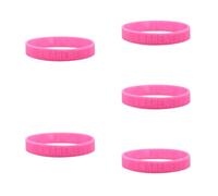 Lot de 5 Bracelets en Silicone, Ruban Rose Sensibilisation Cancer du Sein, Bracelet Commémoratif Octobre Rose, Bracelets de Sensibilisation au Cancer du Sein RoseRuban Accessory, Espoir Croire