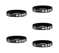 Lot de 5 Bracelets en Silicone, Ruban Rose Sensibilisation Cancer du Sein, Bracelet Commémoratif Octobre Rose, Bracelets de Sensibilisation au Cancer du Sein RoseRuban Accessory, Espoir Croire