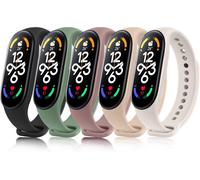 Lot De 5 Bracelets Pour Xiaomi Mi Band 7 - Pour Homme Et Femme - En Silicone Souple - Étanche - Réglable - Pour Xiaomi Mi Smart Band 7