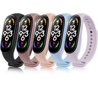Lot De 5 Bracelets Pour Xiaomi Mi Band 7 - Pour Homme Et Femme - En Silicone Souple - Étanche - Réglable - Pour Xiaomi Mi Smart Band 7