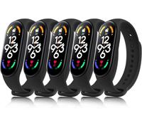 Lot De 5 Bracelets Pour Xiaomi Mi Band 7 - Pour Homme Et Femme - En Silicone Souple - Étanche - Réglable - Pour Xiaomi Mi Smart Band 7
