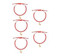 Lot de 5 bracelets tressés en corde tressée pour le Nouvel An chinois 2026, bracelet à breloques avec signe du zodiaque chinois Feng Shui, amulette de protection porte-bonheur, 5pcs, Zinc, Pas de
