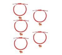 Lot de 5 bracelets tressés en corde tressée pour le Nouvel An chinois 2026, bracelet à breloques avec signe du zodiaque chinois Feng Shui, amulette de protection porte-bonheur, 5pcs, Zinc, Pas de