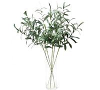 Lot de 5 Branches d'olivier pour vases, Plantes artificielles, tiges de Verdure pour vases, Feuilles d'olivier, Plantes (Vert)