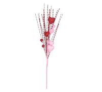 Lot de 5 Branches Fleurs artificielles en Forme cœur for la Saint-Valentin, Un Mariage, Une décoration Table ou Vase à Faire soi-même pour Décorations Guirlande(Color02)