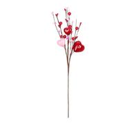 Lot de 5 Branches Fleurs artificielles en Forme cœur for la Saint-Valentin, Un Mariage, Une décoration Table ou Vase à Faire soi-même pour Décorations Guirlande(Color01)