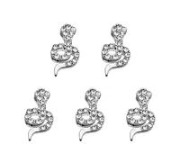 Lot de 5 breloques en forme de serpent en strass pour manucure