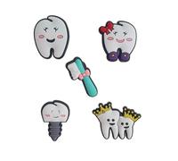 Lot de 5 breloques Jibbitz Crocs/Ornements de chaussures/PVC Motif dentaire, Pequeño