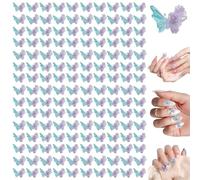 Lot de 5 breloques papillon 3D colorées pour ongles - Fournitures pour ongles - Décorations pour femmes et filles
