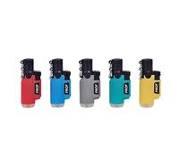 Lot de 5 Briquet Chalumeau Transparent Chaînette 1 Flamme Belflam - Fumeur Tempête Cigarette Accessoire - 016