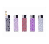LOT DE 5 BRIQUETS SHINY COEUR PROF STRASS PAILLETTE RECHARGEABLE