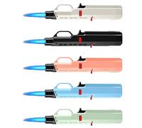 Lot de 5 briquets tempête - 15,7 cm - Rechargeable au gaz - Coupe-vent - Long briquet rechargeable au gaz butane - Pour cuisine, camping, cheminée, cadeaux pour hommes (gaz butane)