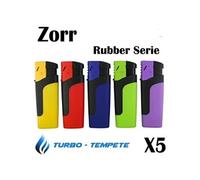 lot de 5 briquets tempête électronique turbo zorr rubber serie