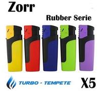 lot de 5 briquets tempête électronique turbo zorr rubber serie G