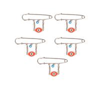 Lot de 5 broches avec pendentifs yeux bleus et rouges de 10 mm, épingles à nourrice multifonctionnelles pour décoration de vêtements, cadeau - Design unique, signification symbolique, cadeau parfait