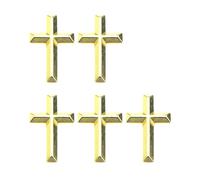 Lot de 5 broches crucifix polyvalentes - Badge religieux - Accessoire chrétien - Accessoire de costume fait à la main - Cadeau pour les chrétiens, Narrow face, comme décrit