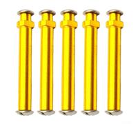 Lot de 5 broches de moulinet de pêche 4 mm fabriquées pour s'adapter aux lanceurs d'appâts Daiwa en alliage d'aluminium (5 pièces dorées)
