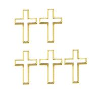 Lot de 5 broches élégantes en forme de crucifix en métal pour corsage religieux pour chrétiens et amateurs de mode, accessoire de mariage, Narrow face, Comme décrit