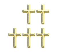 Lot de 5 broches élégantes en forme de crucifix en métal pour les chrétiens et les amateurs d'accessoires tendance faits à la main, Narrow face, Comme décrit