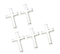 Lot de 5 broches élégantes en forme de crucifix en métal pour les chrétiens et les amateurs d'accessoires tendance faits à la main, Narrow face, Comme décrit