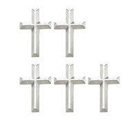 Lot de 5 broches élégantes en forme de crucifix en métal pour les chrétiens et les amateurs d'accessoires tendance faits à la main, Narrow face, Comme décrit