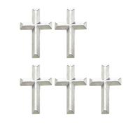 Lot de 5 broches élégantes en forme de crucifix en métal pour les chrétiens et les amateurs d'accessoires tendance, Narrow face, Métal